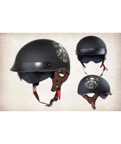 Casque Moto Tête de Mort Vintage Ride-Calaveras