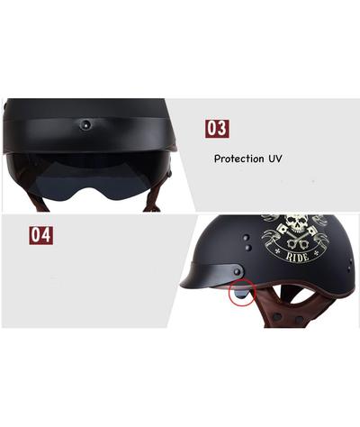 Casque Moto Tête de Mort Vintage Lucky-Calaveras