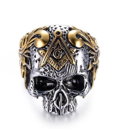 Bagues Tête de Mort<br> Roi (Acier)