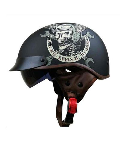 Casque Moto Tête de Mort Motard Mécano