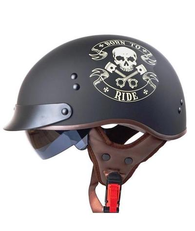 Casque Moto Tête de Mort Vintage Ride