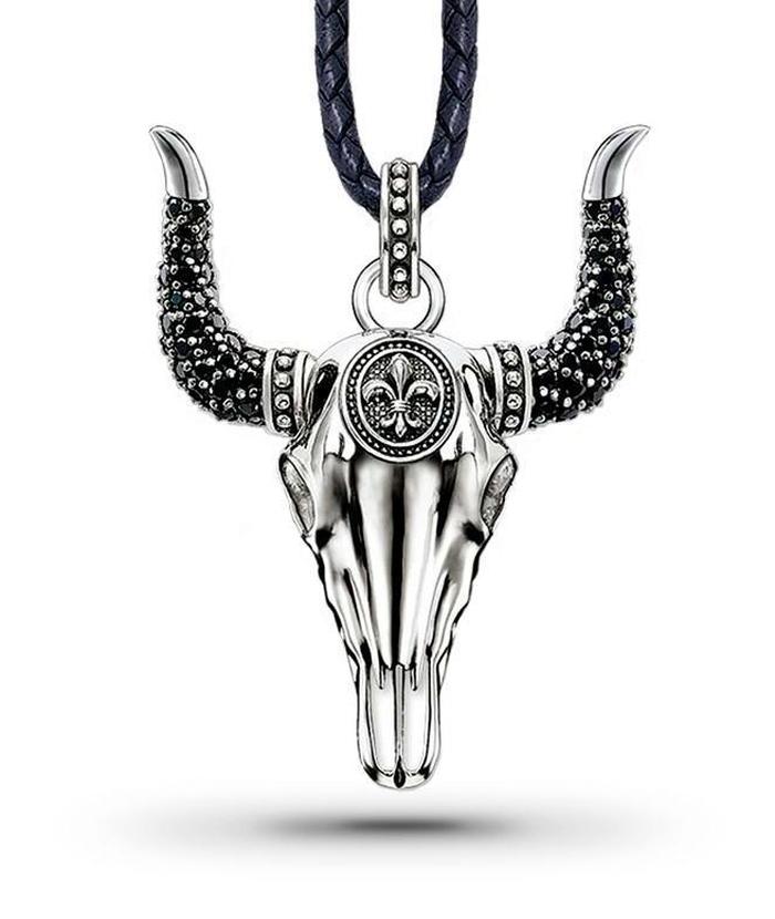 Collier Tête de Mort Crâne de Buffle (Argent)
