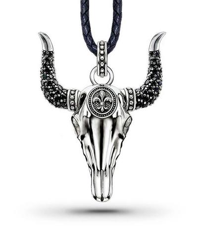 Collier Tête de Mort Crâne de Buffle (Argent)