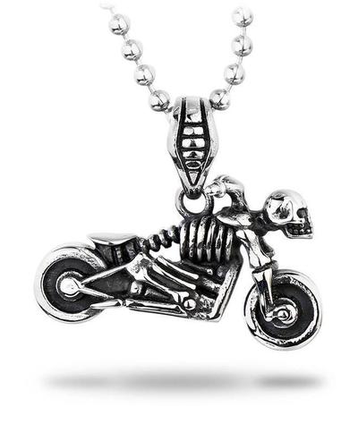Collier Tête de Mort Motard (Acier)