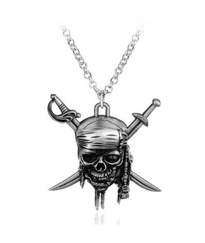 Collier Tête de Mort Pirate (Argent)