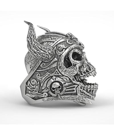 Bagues Tête de Mort <br>Viking (Acier)-Calaveras