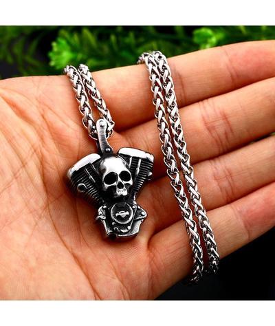 Collier Tête de Mort Motard (Acier)-Calaveras