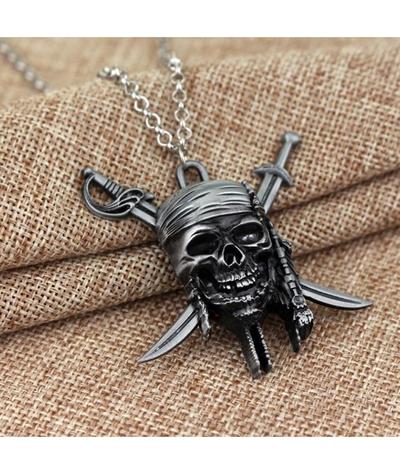 Collier Tête de Mort Pirate (Argent)-Calaveras