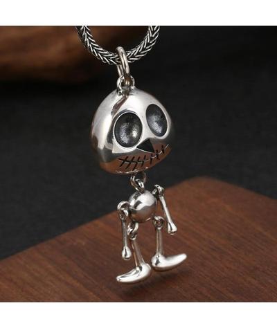 Collier Tête de Mort Petit Gars (Argent)-Calaveras