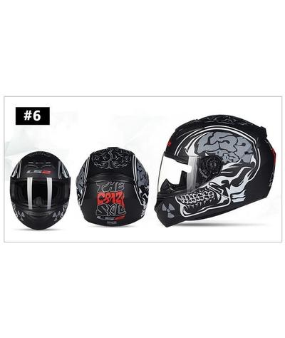 Casque Moto Tête de Mort Intégrale Cerveau Zombie-Calaveras