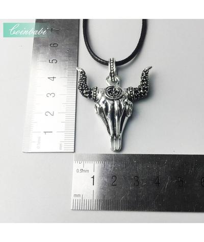 Collier Tête de Mort Crâne de Buffle (Argent)-Calaveras