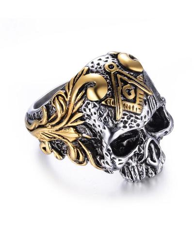 Bagues Tête de Mort<br> Roi (Acier)-Calaveras