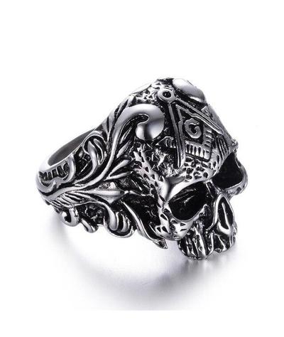 Bagues Tête de Mort<br> Roi (Acier)-Calaveras