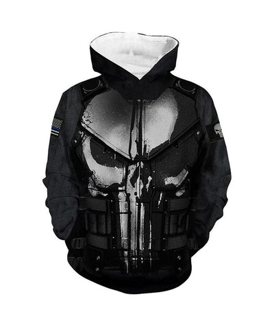 Sweat Tête de Mort Punisher Noir